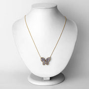 Bids.com 1.86 Carat Genuine Tanzanite and White Zircon .925 Sterling Silver Necklace Necklaces White Smoke