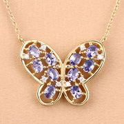 Bids.com 1.86 Carat Genuine Tanzanite and White Zircon .925 Sterling Silver Necklace Necklaces Navajo White