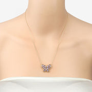 Bids.com 1.86 Carat Genuine Tanzanite and White Zircon .925 Sterling Silver Necklace Necklaces Peach Puff