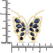 Bids.com 2.94 Carat Genuine Blue Sapphire and White Zircon .925 Sterling Silver Necklace Necklaces White Smoke