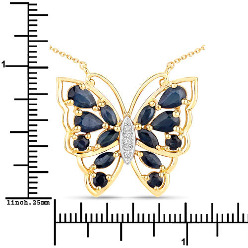 Bids.com 2.94 Carat Genuine Blue Sapphire and White Zircon .925 Sterling Silver Necklace Necklaces White Smoke
