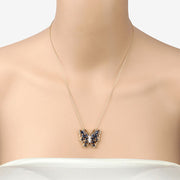 Bids.com 2.94 Carat Genuine Blue Sapphire and White Zircon .925 Sterling Silver Necklace Necklaces Wheat