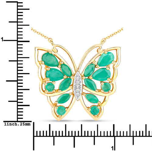 Bids.com 2.60 Carat Genuine Emerald and White Zircon .925 Sterling Silver Necklace Necklaces White Smoke