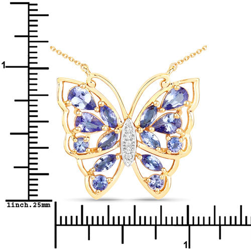 Bids.com 2.76 Carat Genuine Tanzanite and White Zircon .925 Sterling Silver Necklace Necklaces White Smoke