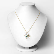 Bids.com 0.51 Carat Genuine Emerald and White Zircon .925 Sterling Silver Necklace Necklaces White Smoke