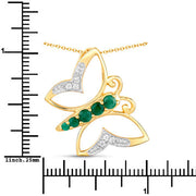 Bids.com 0.51 Carat Genuine Emerald and White Zircon .925 Sterling Silver Necklace Necklaces White Smoke