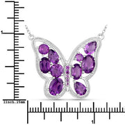 Bids.com 4.32 Carat Genuine Amethyst .925 Sterling Silver Necklace Necklaces White Smoke