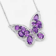 Bids.com 4.32 Carat Genuine Amethyst .925 Sterling Silver Necklace Necklaces White Smoke