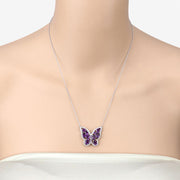 Bids.com 4.32 Carat Genuine Amethyst .925 Sterling Silver Necklace Necklaces Wheat
