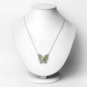 Bids.com 4.65 Carat Genuine Peridot .925 Sterling Silver Necklace Necklaces White Smoke