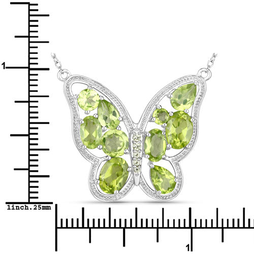 Bids.com 4.65 Carat Genuine Peridot .925 Sterling Silver Necklace Necklaces White Smoke