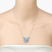 Bids.com 5.54 Carat Genuine Swiss Blue Topaz .925 Sterling Silver Necklace Necklaces Bisque