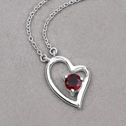 Bids.com 0.60 Carat Genuine Garnet .925 Sterling Silver Necklace Necklaces Dark Gray size 18.00