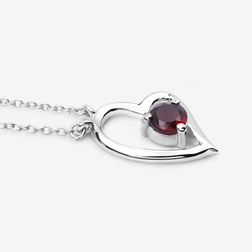 Bids.com 0.60 Carat Genuine Garnet .925 Sterling Silver Necklace Necklaces White Smoke size 18.00