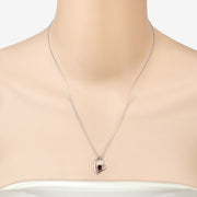 Bids.com 0.60 Carat Genuine Garnet .925 Sterling Silver Necklace Necklaces Bisque size 18.00