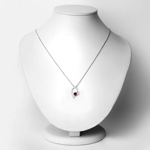 Bids.com 0.60 Carat Genuine Garnet .925 Sterling Silver Necklace Necklaces White Smoke size 18.00