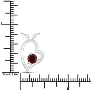 Bids.com 0.60 Carat Genuine Garnet .925 Sterling Silver Necklace Necklaces White Smoke size 18.00