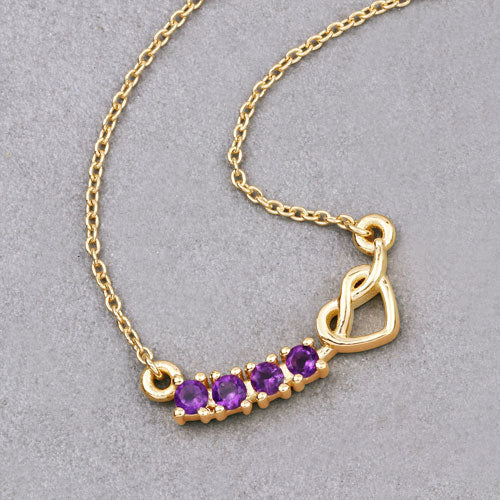 Bids.com 0.24 Carat Genuine Amethyst .925 Sterling Silver Necklace Necklaces Gray size 18.00