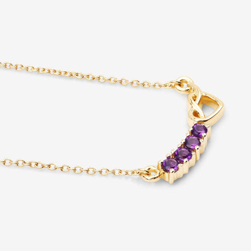 Bids.com 0.24 Carat Genuine Amethyst .925 Sterling Silver Necklace Necklaces White Smoke size 18.00