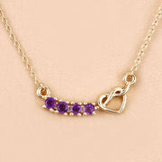 Bids.com 0.24 Carat Genuine Amethyst .925 Sterling Silver Necklace Necklaces Peach Puff size 18.00