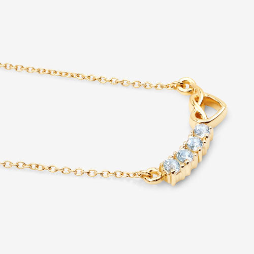 Bids.com 0.24 Carat Genuine Aquamarine .925 Sterling Silver Necklace Necklaces White Smoke size 18.00