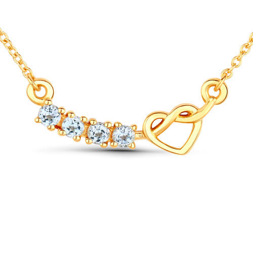 Bids.com 0.30 Carat Genuine Blue Topaz .925 Sterling Silver Necklace Necklaces White Smoke size 18.00