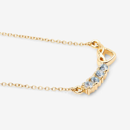 Bids.com 0.30 Carat Genuine Blue Topaz .925 Sterling Silver Necklace Necklaces White Smoke size 18.00