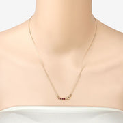 Bids.com 0.32 Carat Genuine Garnet .925 Sterling Silver Necklace Necklaces Peach Puff size 18.00