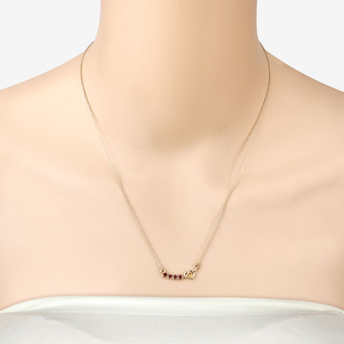 Bids.com 0.32 Carat Genuine Garnet .925 Sterling Silver Necklace Necklaces Peach Puff size 18.00