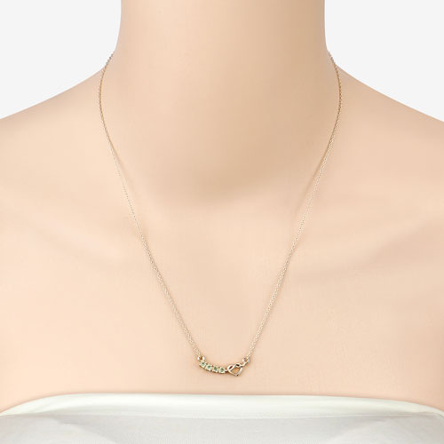 Bids.com 0.28 Carat Genuine Peridot .925 Sterling Silver Necklace Necklaces Bisque size 18.00