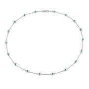 Bids.com 1.80 Carat Genuine Emerald .925 Sterling Silver Necklace Necklaces White Smoke size 18.00