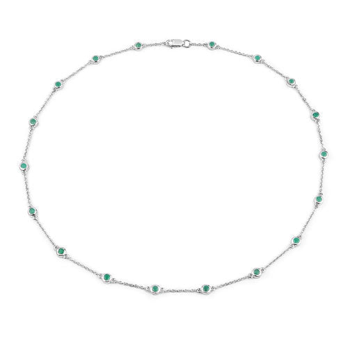 Bids.com 1.80 Carat Genuine Emerald .925 Sterling Silver Necklace Necklaces White Smoke size 18.00