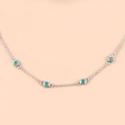 Bids.com 1.80 Carat Genuine Emerald .925 Sterling Silver Necklace Necklaces Bisque size 18.00