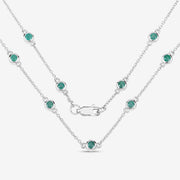 Bids.com 1.80 Carat Genuine Emerald .925 Sterling Silver Necklace Necklaces White Smoke size 18.00