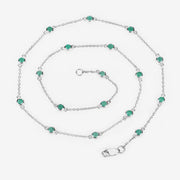 Bids.com 1.80 Carat Genuine Emerald .925 Sterling Silver Necklace Necklaces White Smoke size 18.00