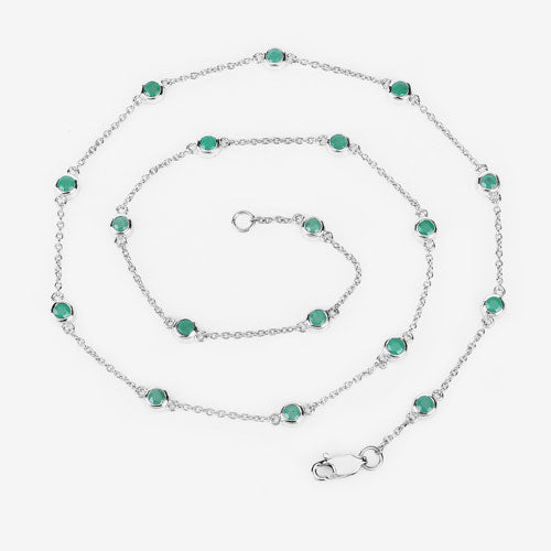 Bids.com 1.80 Carat Genuine Emerald .925 Sterling Silver Necklace Necklaces White Smoke size 18.00
