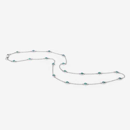 Bids.com 1.80 Carat Genuine Emerald .925 Sterling Silver Necklace Necklaces White Smoke size 18.00