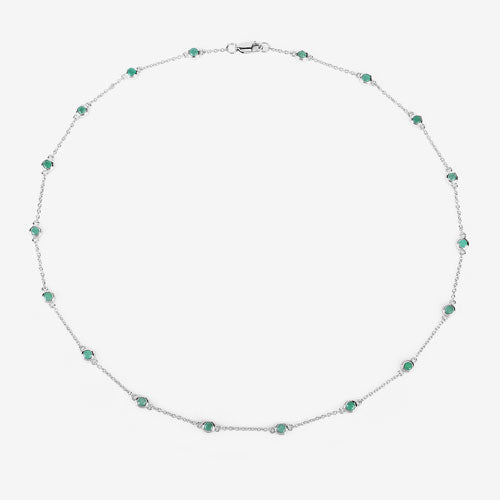 Bids.com 1.80 Carat Genuine Emerald .925 Sterling Silver Necklace Necklaces White Smoke size 18.00