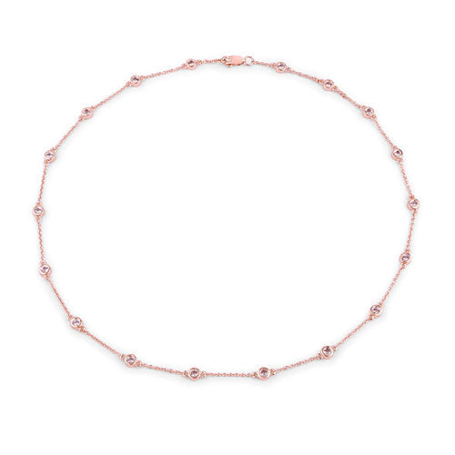 Bids.com 1.62 Carat Genuine Morganite .925 Sterling Silver Necklace Necklaces White Smoke size 18.00
