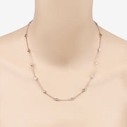 Bids.com 1.62 Carat Genuine Morganite .925 Sterling Silver Necklace Necklaces Bisque size 18.00