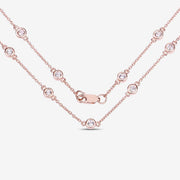 Bids.com 1.62 Carat Genuine Morganite .925 Sterling Silver Necklace Necklaces White Smoke size 18.00