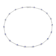 Bids.com 1.80 Carat Genuine Tanzanite .925 Sterling Silver Necklace Necklaces White Smoke size 18.00