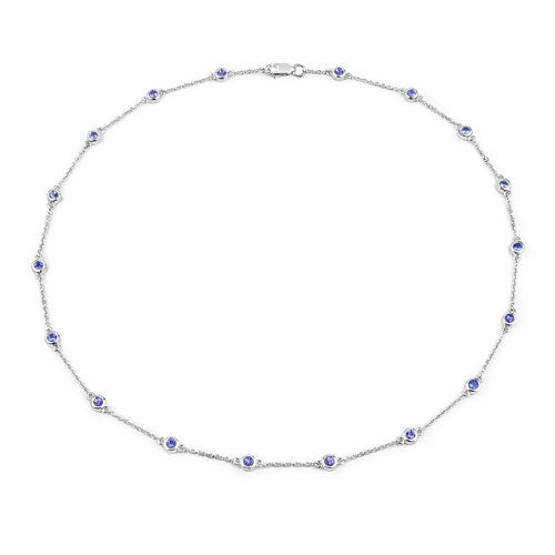 Bids.com 1.80 Carat Genuine Tanzanite .925 Sterling Silver Necklace Necklaces White Smoke size 18.00