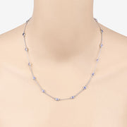 Bids.com 1.80 Carat Genuine Tanzanite .925 Sterling Silver Necklace Necklaces Bisque size 18.00