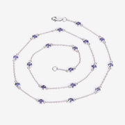 Bids.com 1.80 Carat Genuine Tanzanite .925 Sterling Silver Necklace Necklaces White Smoke size 18.00
