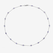 Bids.com 1.80 Carat Genuine Tanzanite .925 Sterling Silver Necklace Necklaces White Smoke size 18.00