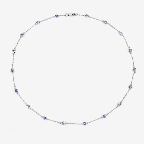 Bids.com 1.80 Carat Genuine Tanzanite .925 Sterling Silver Necklace Necklaces White Smoke size 18.00