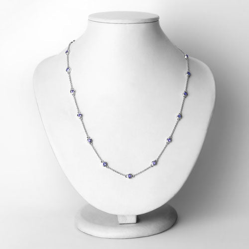 Bids.com 1.80 Carat Genuine Tanzanite .925 Sterling Silver Necklace Necklaces Lavender size 18.00