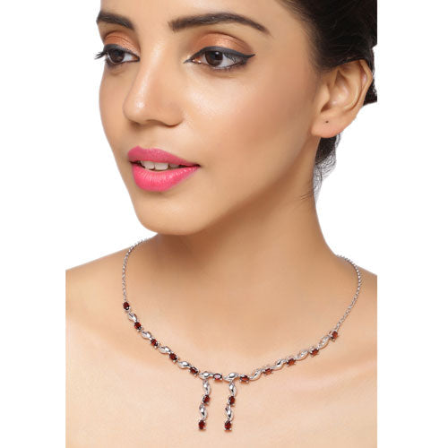 Bids.com 7.65 Carat Genuine Garnet .925 Sterling Silver Necklace Necklaces White Smoke