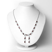 Bids.com 7.65 Carat Genuine Garnet .925 Sterling Silver Necklace Necklaces White Smoke